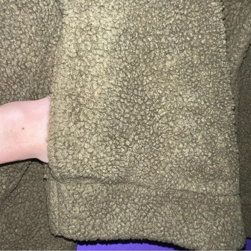 Banana Republic Factory Green Open Front Sherpa Teddy Jacket - Picture 5 of 12